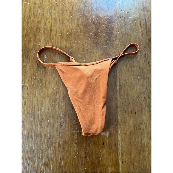 Zaful NWT orange shimmer bikini bottom S/4 - Picture 3 of 4